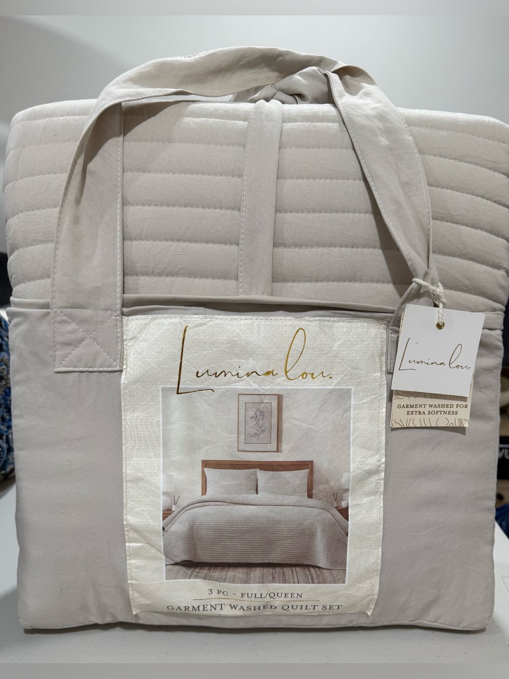 Lumina Lou Garment Washed Quilted 3-Piece Set, Full/Queen Bedding NWT
